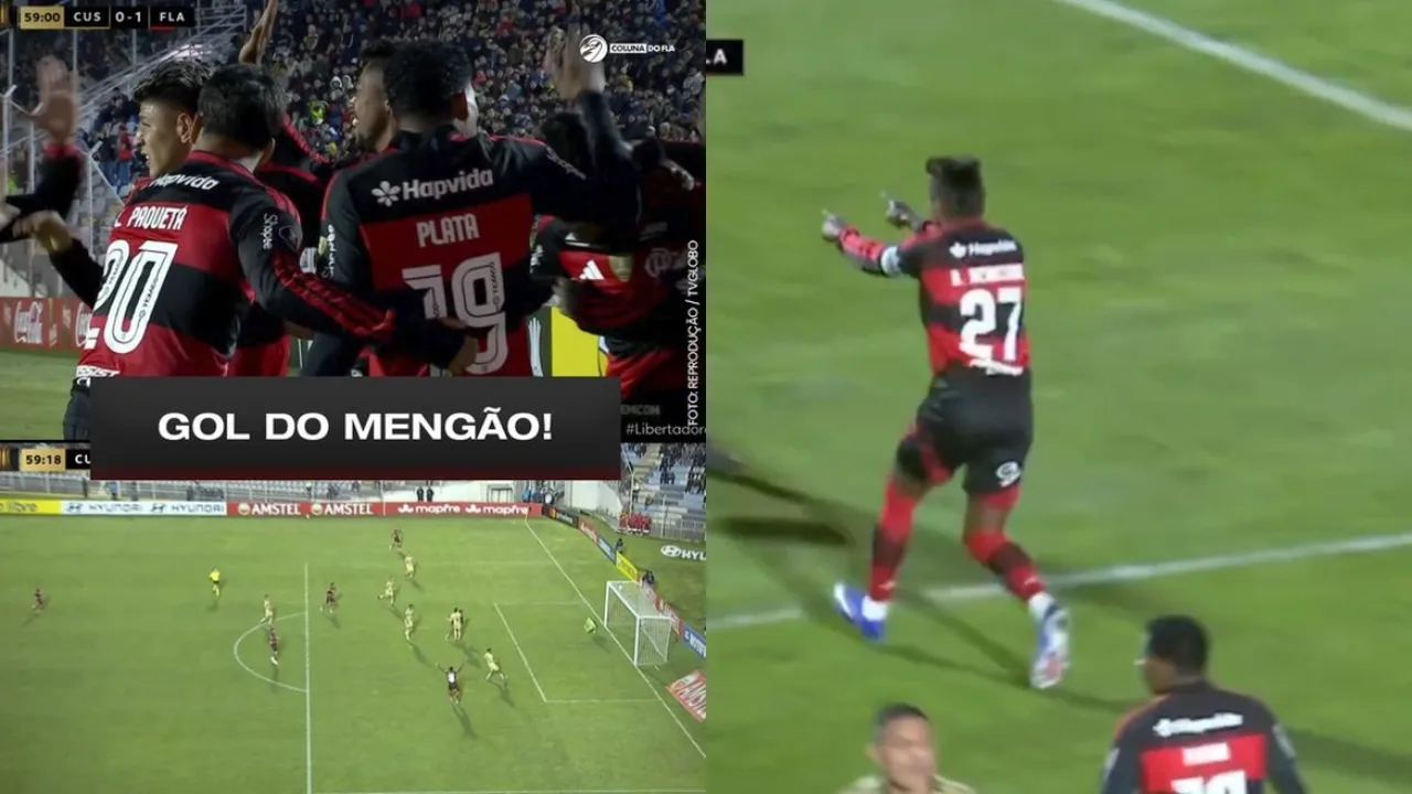 Evertton Araújo em ação durante treinamento do Flamengo no Ninho do Urubu, demonstrando técnica no meio-campo