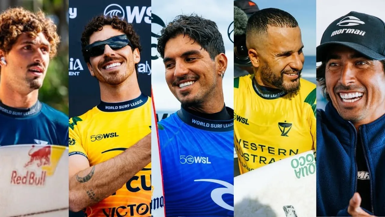 Surfista brasileiro competindo em ondas de Margaret River durante etapa da WSL