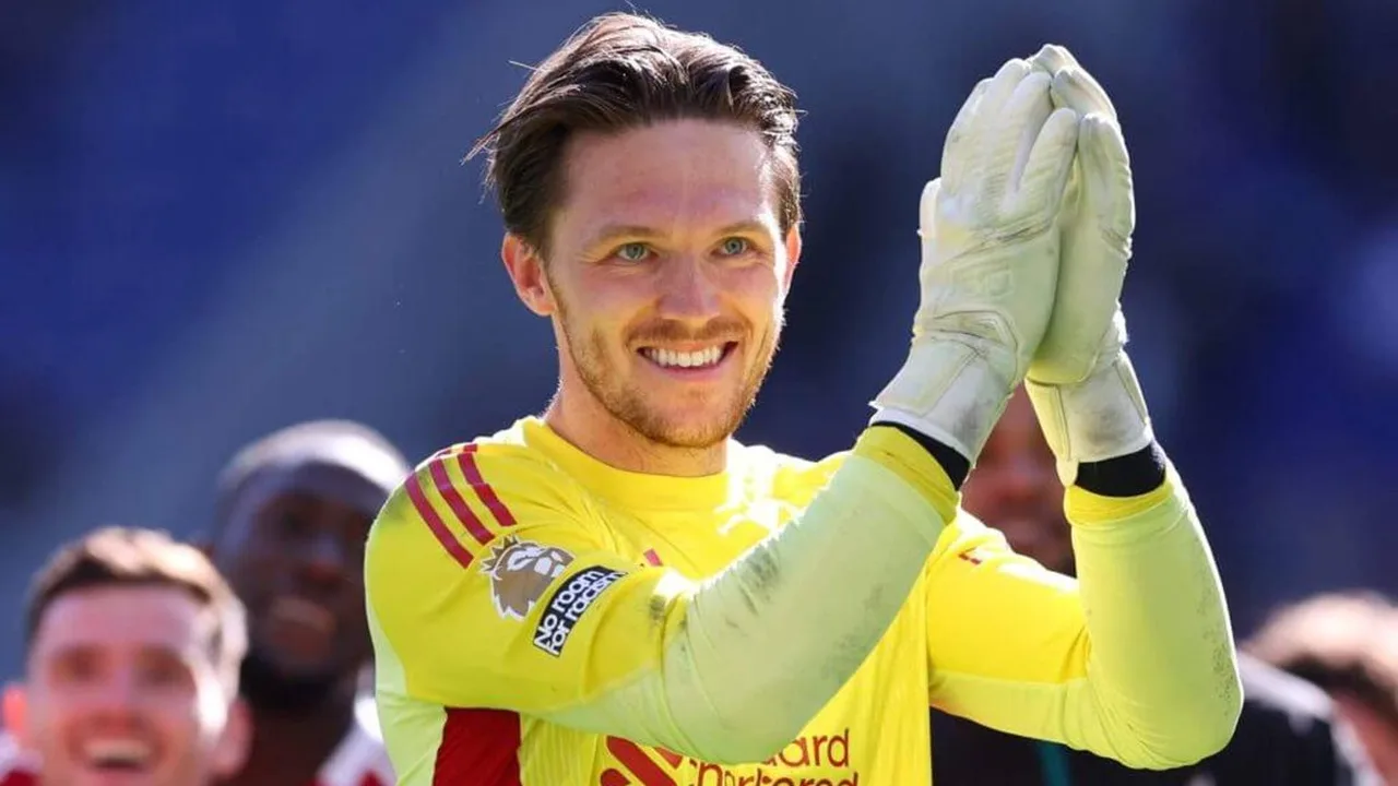 Freddie Woodman, goleiro do Liverpool, em ação durante partida da Premier League 2025-26
