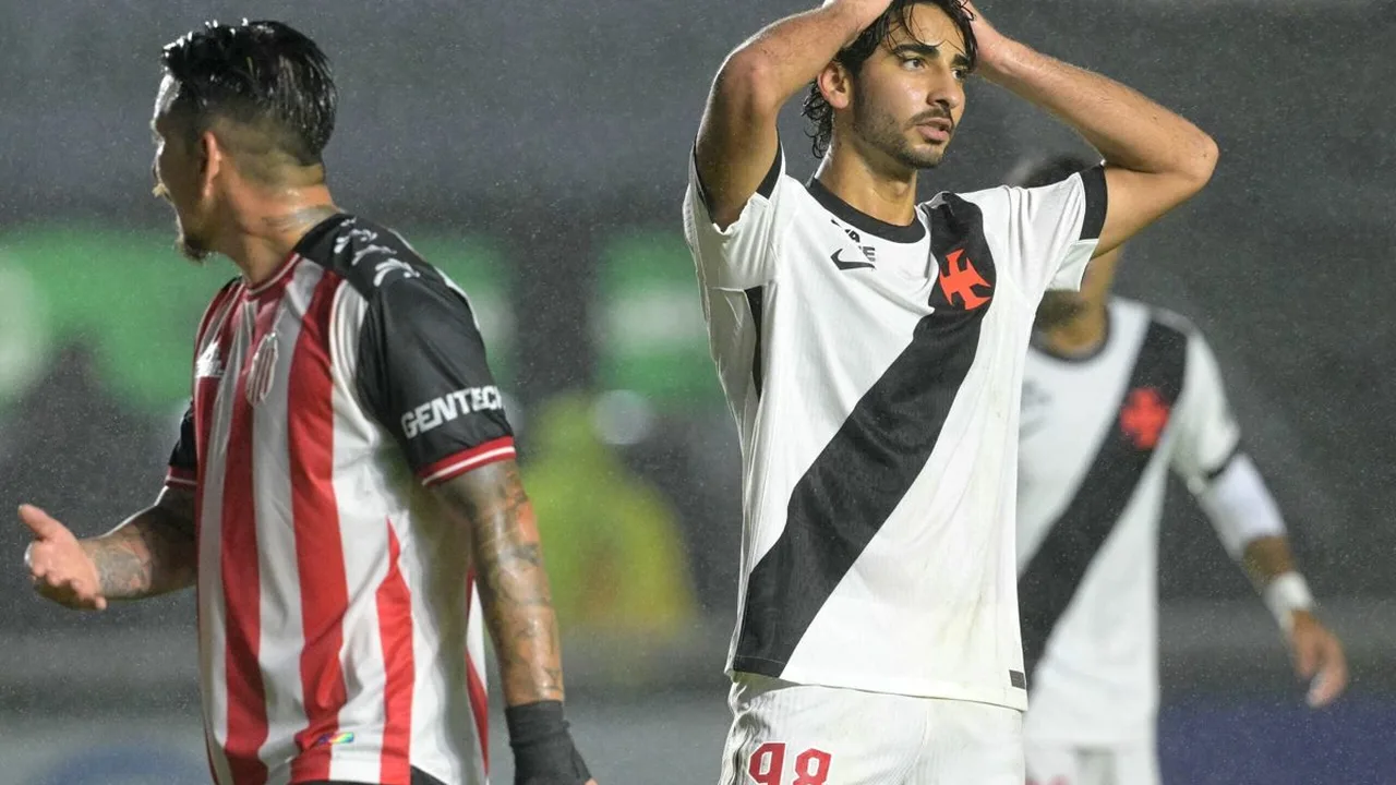 Estádio São Januário com bandeiras do Vasco da Gama e símbolos financeiros ao fundo