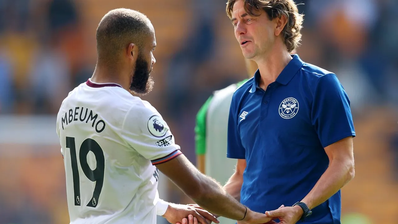 Bryan Mbeumo, atacante do Manchester United, em ação pela Premier League com a camisa 19