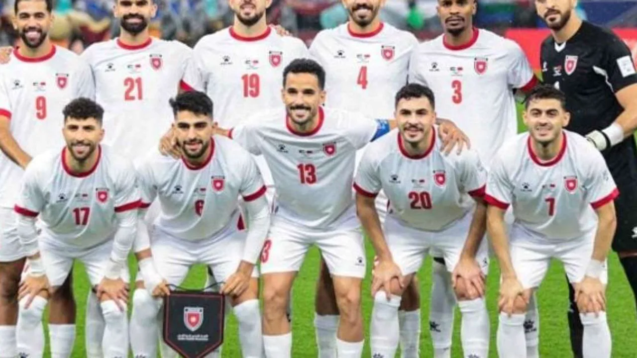 Jogadores da seleção da Jordânia comemorando classificação para a Copa do Mundo 2026