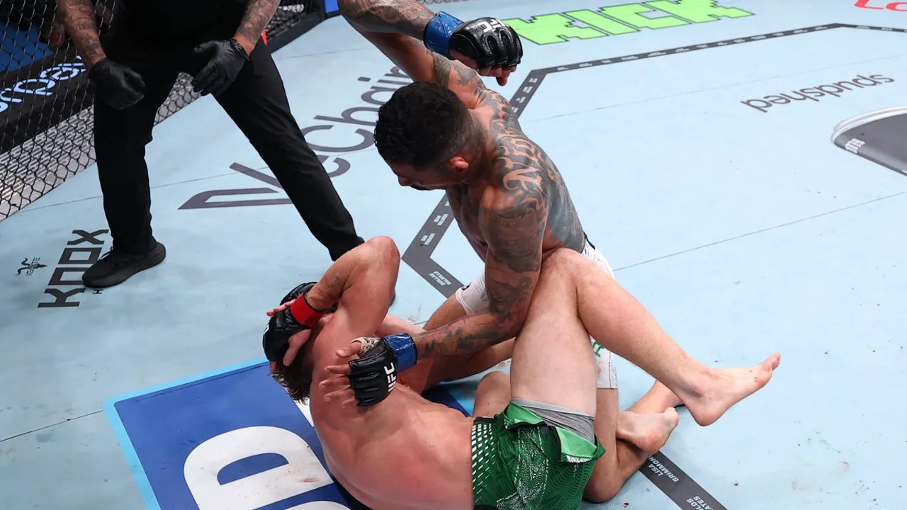 Carlos Prates nocauteia Jack Della Maddalena no UFC Perth no RAC Arena em maio de 2026