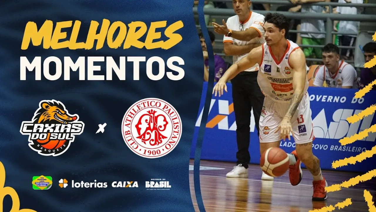 Quadra do Ginásio do Sesi durante partida de basquete entre Caxias do Sul e Paulistano no NBB em março de 2025