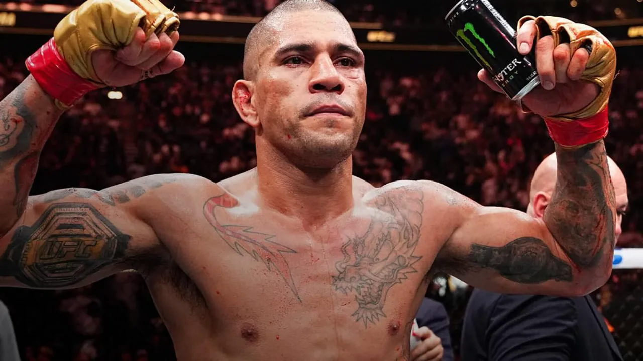 Alex Pereira e Sean Strickland durante sessão de treino antes do UFC 328 em Newark