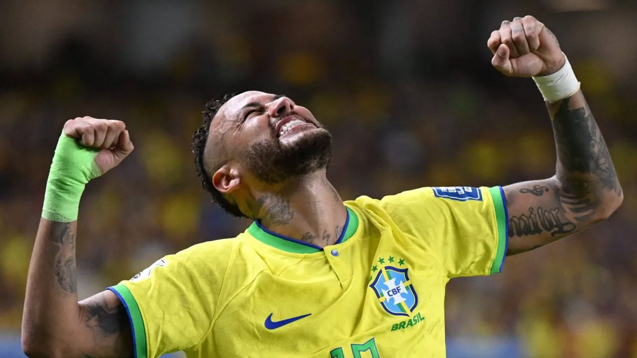 Neymar em treino do Santos no CT Rei Pelé durante sessão de atividades do Brasileirão 2026