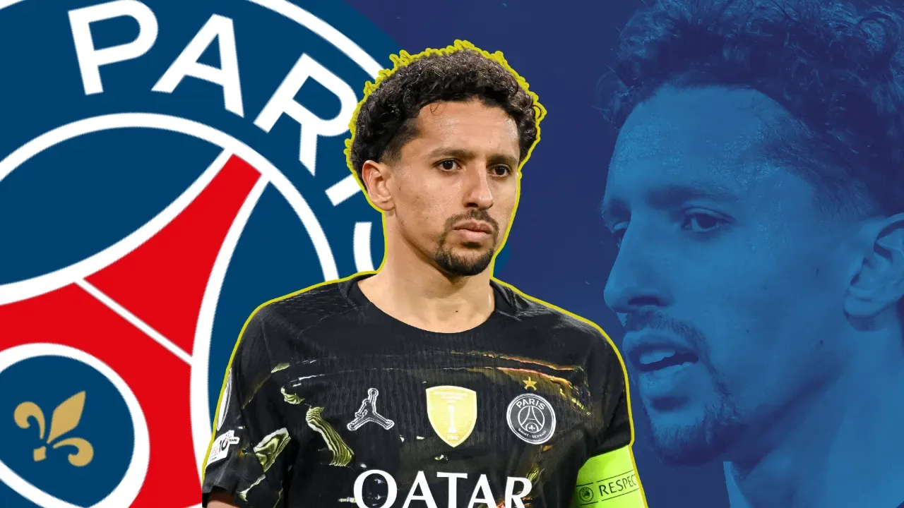 Marquinhos com a braçadeira de capitão do PSG em partida da Champions League 2025/26