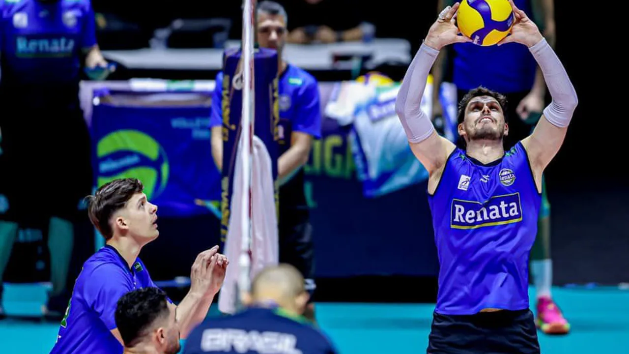 Bruninho, levantador do Campinas, em ação durante partida da Superliga Masculina 2025/2026