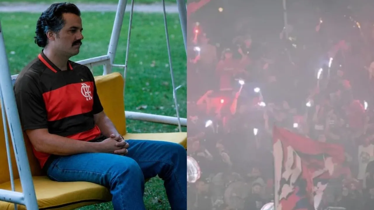 Torcida do Independiente Medellín no Estádio Atanasio Girardot durante jogo da Copa Libertadores