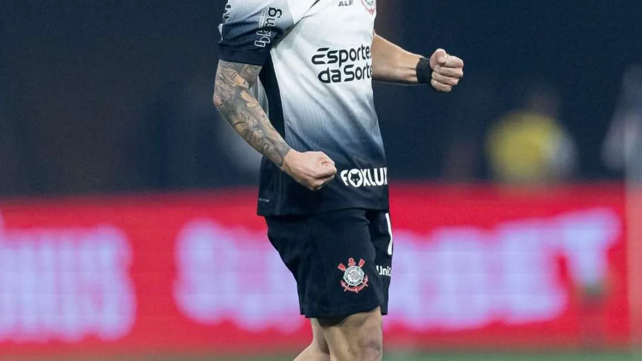 Yuri Alberto comemorando gol com a camisa do Corinthians na Neo Química Arena
