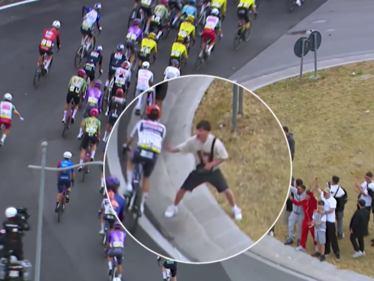 O que aconteceu na rotatória de Nápoles O torcedor que tentou agredir ciclistas