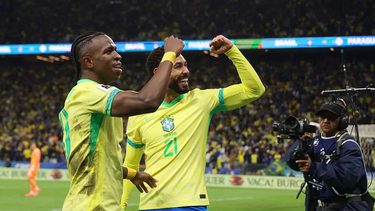 Vinicius Jr. no Santiago Bernabéu em partida do Real Madrid pela La Liga 2025/2026