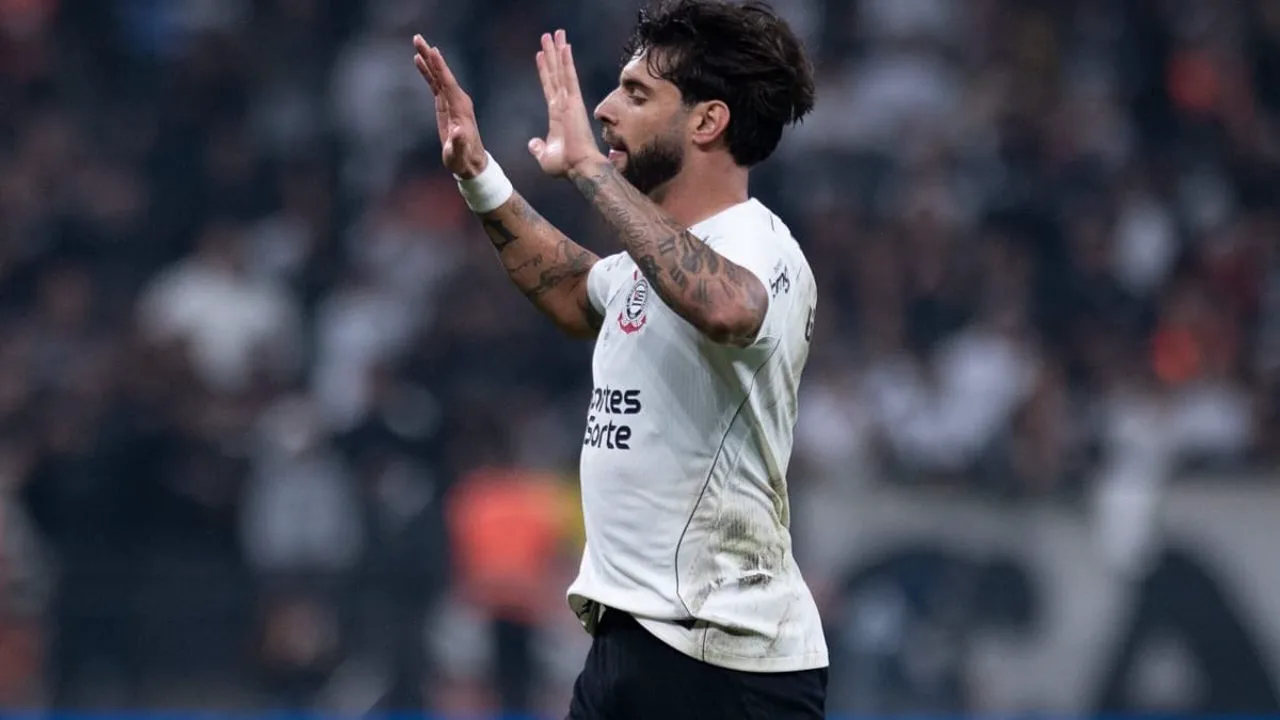 Yuri Alberto comemorando gol com a camisa do Corinthians na Neo Química Arena