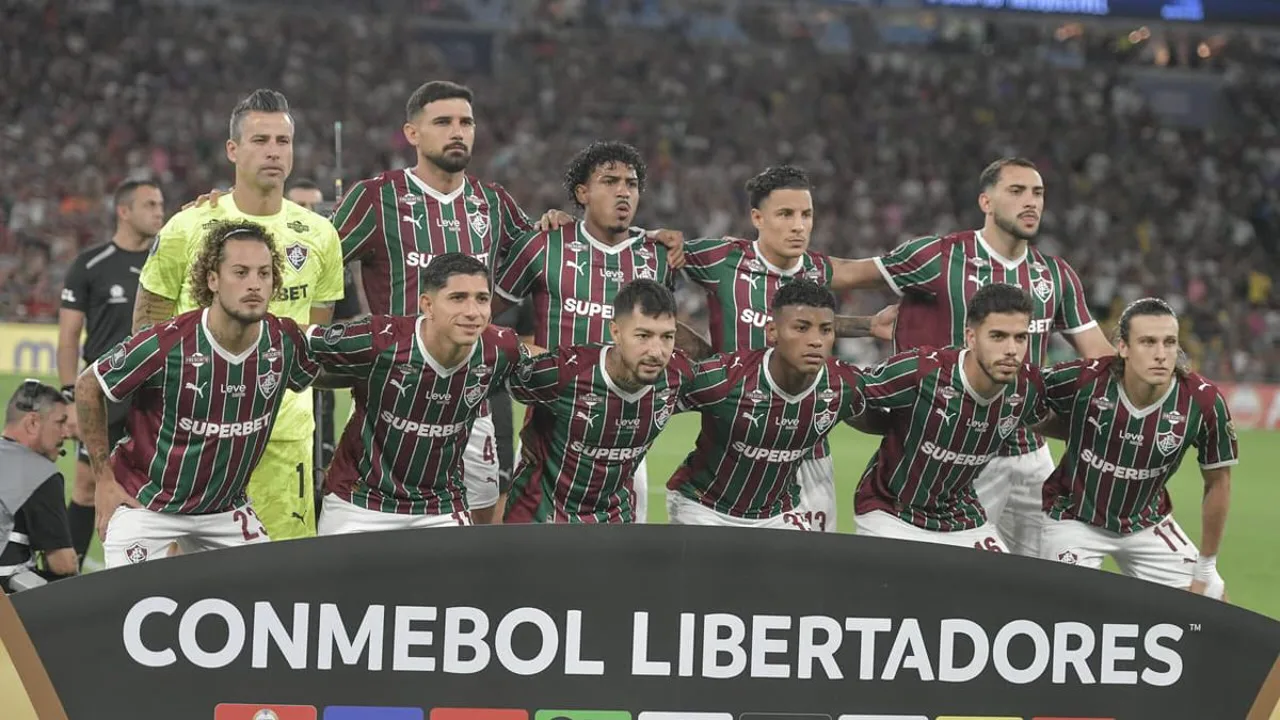 Lucho Acosta comemorando gol pelo Fluminense contra o Bolívar no Maracanã pela Libertadores 2026