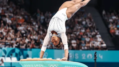 Rebeca Andrade executa o DTY e o Pan de Ginástica já tem favorita