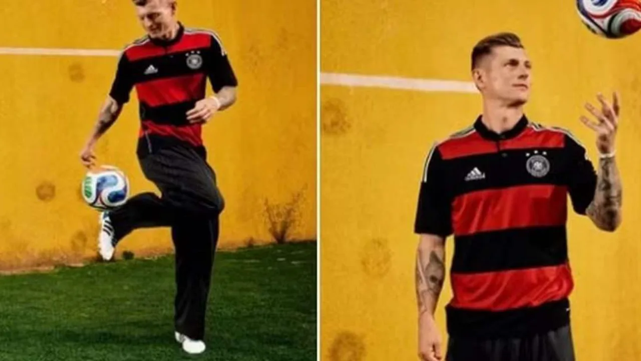 Camisa rubro-negra da Alemanha usada na goleada de 7 a 1 sobre o Brasil na Copa do Mundo de 2014