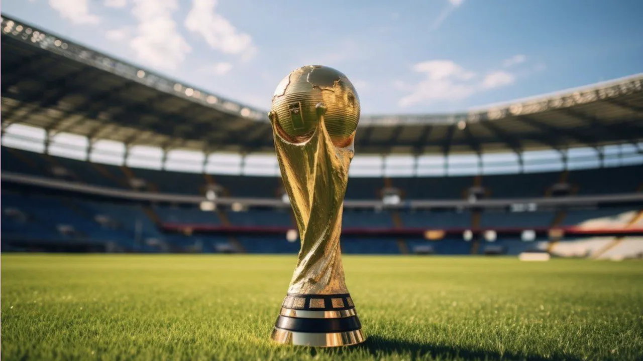 Jogadores de futebol sob sol intenso em estádio americano durante partida da Copa do Mundo 2026