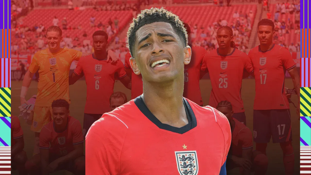Jude Bellingham com a camisa 10 da Inglaterra em campo durante amistoso preparatório para a Copa do Mundo 2026