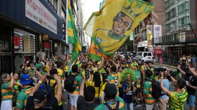 Polícia americana dançou, trânsito parou e o Brasil tomou a Times Square