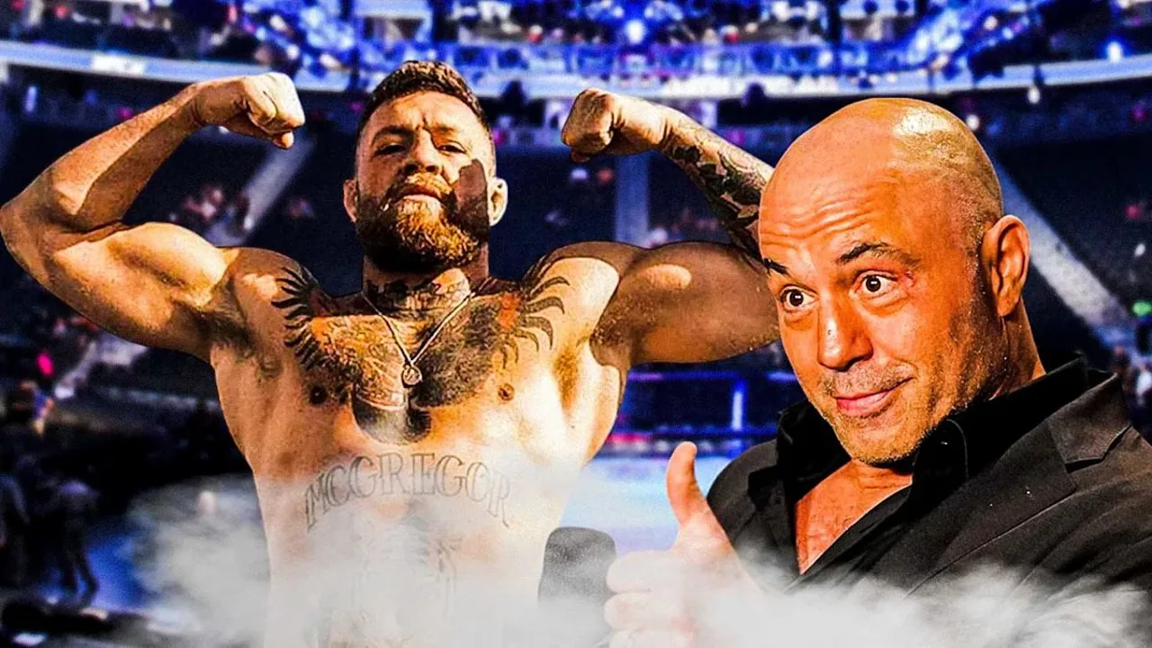 Conor McGregor e Max Holloway se encaram durante encarada virtual, com o octógono do UFC ao fundo