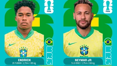 Neymar e Endrick custam R$ 119,90 e viram as figurinhas mais cobiçadas da Copa