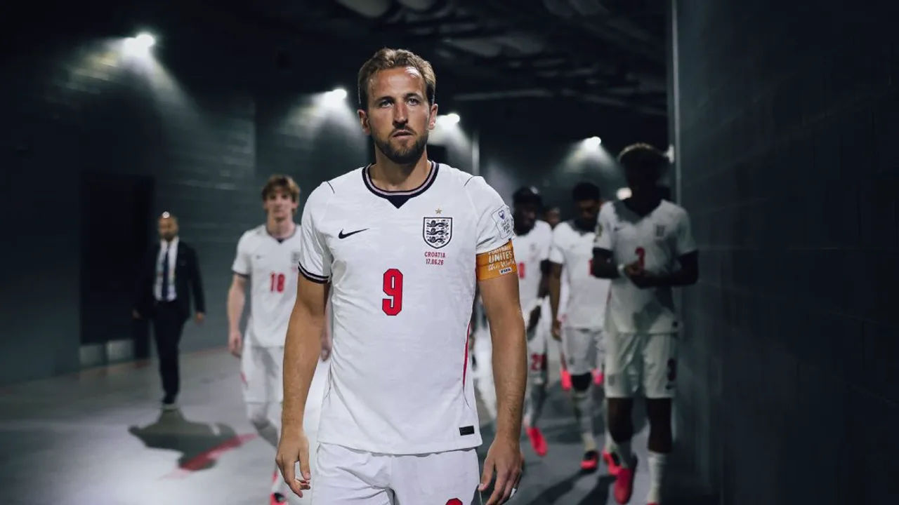 Harry Kane comemora gol pela seleção da Inglaterra na Copa do Mundo 2026