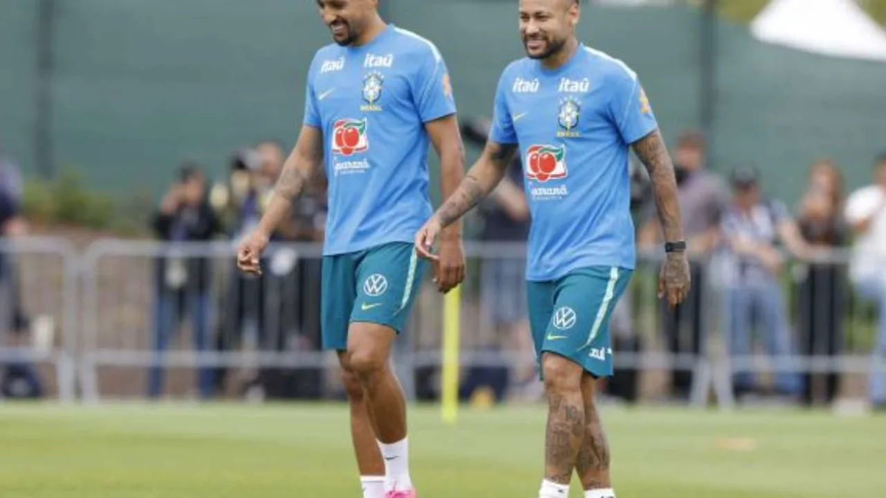 Jogadores da Seleção Brasileira em treino antes de enfrentar a Escócia na Copa do Mundo 2026 em Miami