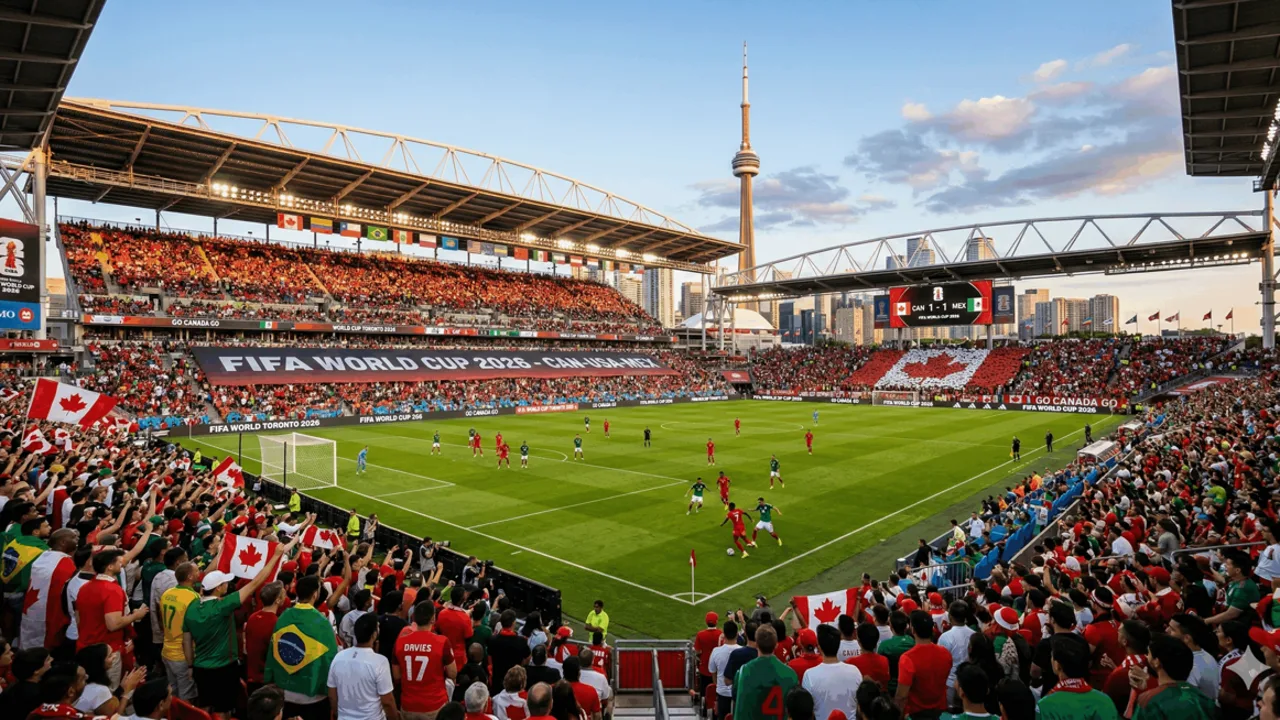 Jogadores do Canadá e da Suíça disputam bola no BC Place, Vancouver, Copa do Mundo 2026