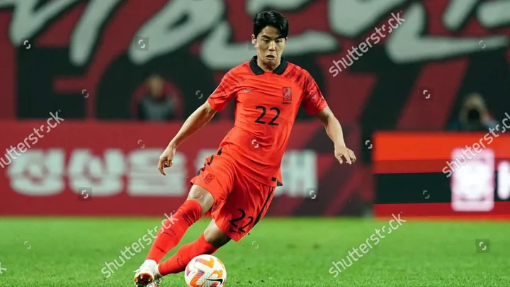 Seol Young-Woo, meia da Coreia do Sul com a camisa 22, em ação durante a Copa do Mundo 2026