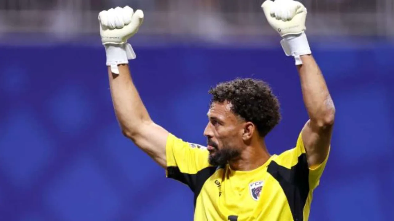 Vozinha, goleiro de Cabo Verde, celebra defesa no NRG Stadium de Houston durante a Copa do Mundo 2026
