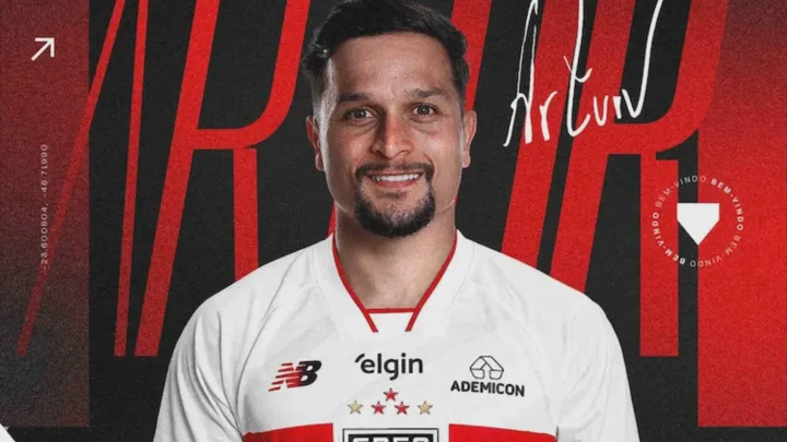 Artur, atacante do São Paulo, em ação pelo Brasileirão Série A 2026 com a camisa 37