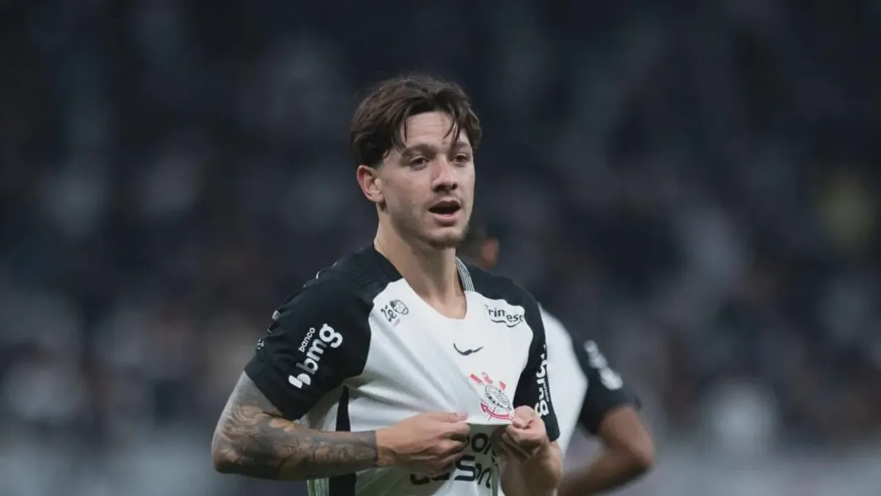 Rodrigo Garro com a camisa do Corinthians e David Terans com a do Fluminense em campo no Brasileirão 2026
