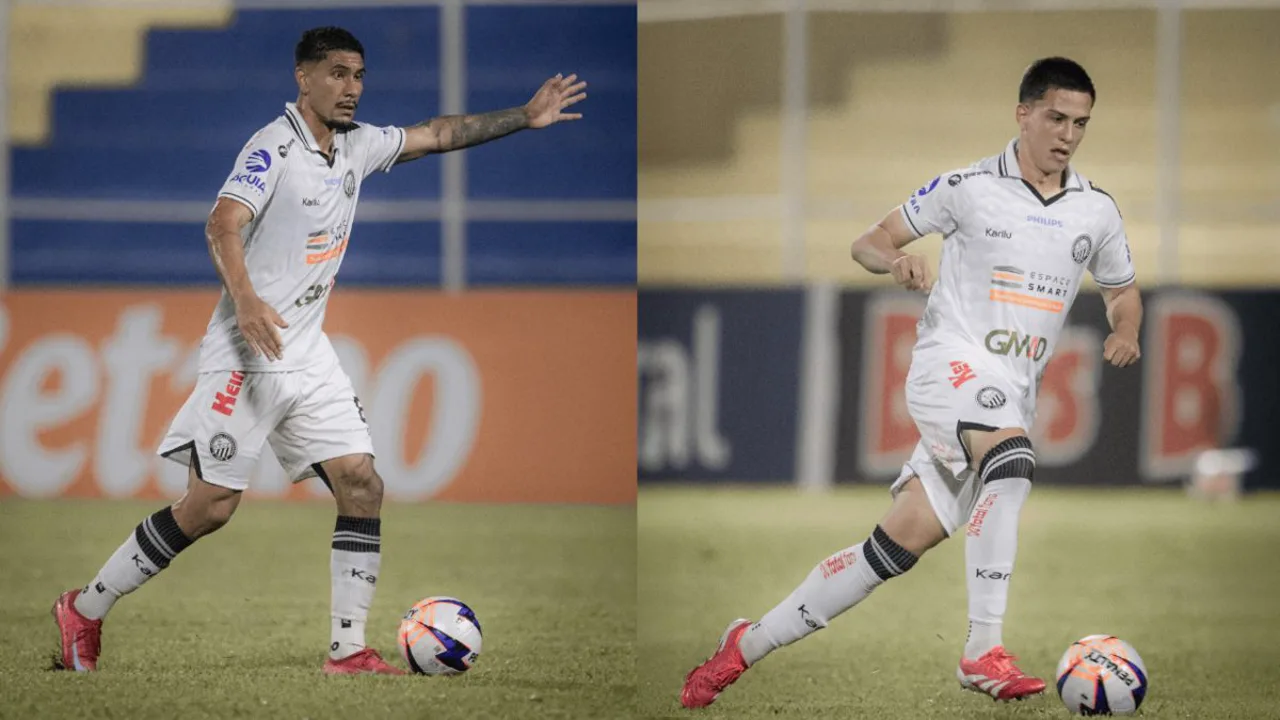 Caio Dantas com a camisa do Operário PR e Pedrinho com a camisa do São Bernardo em campo na Série B 2026